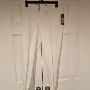 White Cropped Ankle Pants with Classic Straight Cut